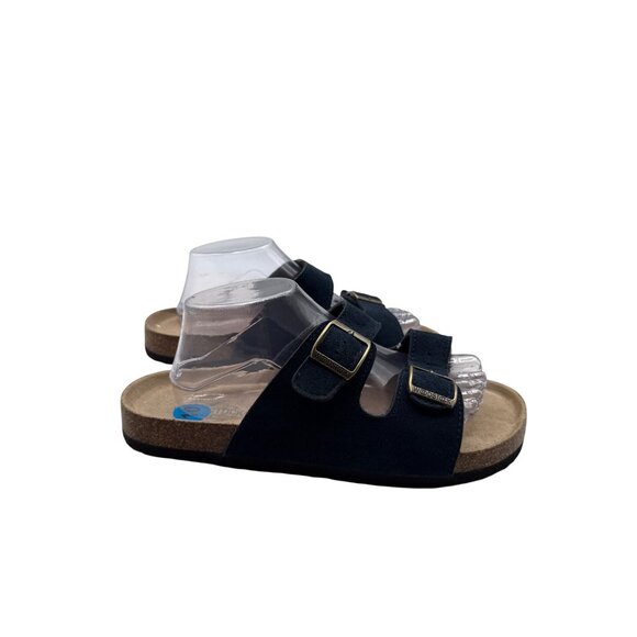 Woodstock Size 10 Adjustable Strappy  Sandals Cork Footbed  Brass Buckles - Picture 2 of 8